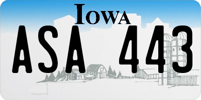 IA license plate ASA443