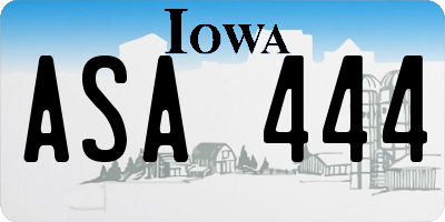 IA license plate ASA444