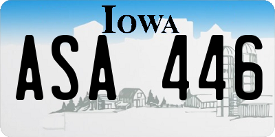 IA license plate ASA446