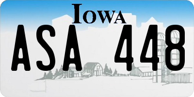 IA license plate ASA448