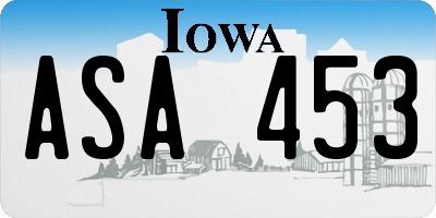 IA license plate ASA453