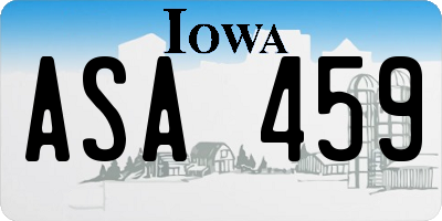 IA license plate ASA459