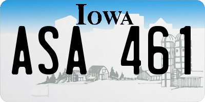 IA license plate ASA461