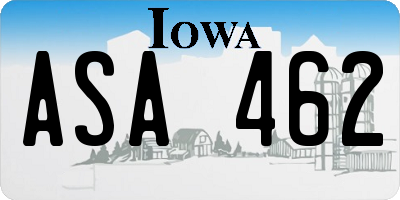 IA license plate ASA462