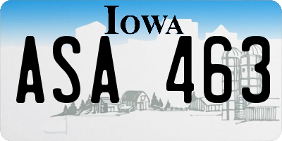 IA license plate ASA463