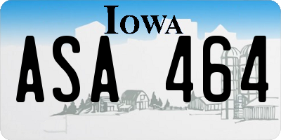IA license plate ASA464