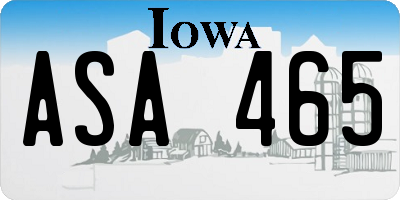 IA license plate ASA465
