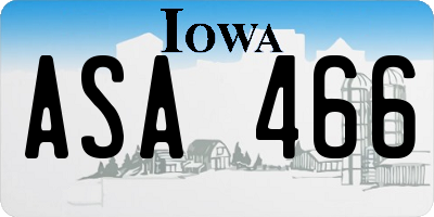 IA license plate ASA466