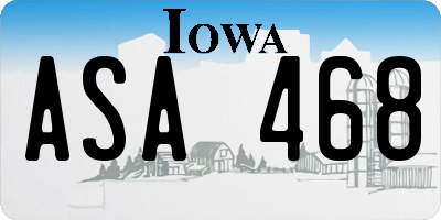 IA license plate ASA468