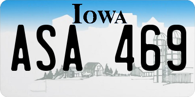 IA license plate ASA469