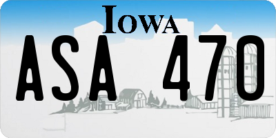 IA license plate ASA470