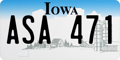 IA license plate ASA471