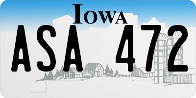IA license plate ASA472
