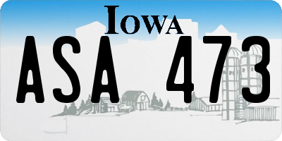 IA license plate ASA473