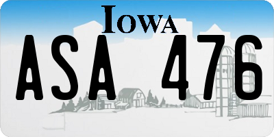 IA license plate ASA476