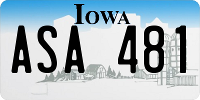 IA license plate ASA481
