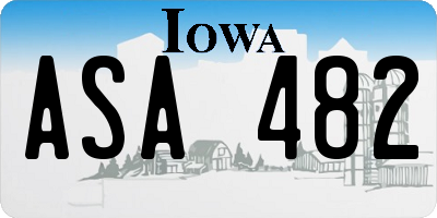 IA license plate ASA482