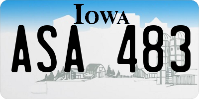 IA license plate ASA483