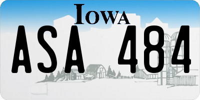 IA license plate ASA484