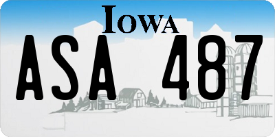 IA license plate ASA487