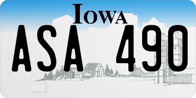 IA license plate ASA490