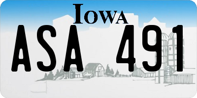 IA license plate ASA491