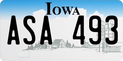 IA license plate ASA493