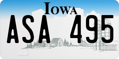 IA license plate ASA495