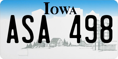 IA license plate ASA498