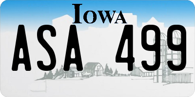 IA license plate ASA499