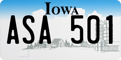 IA license plate ASA501