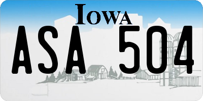 IA license plate ASA504