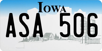 IA license plate ASA506