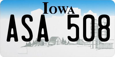 IA license plate ASA508