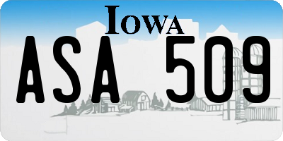 IA license plate ASA509