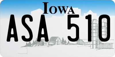 IA license plate ASA510