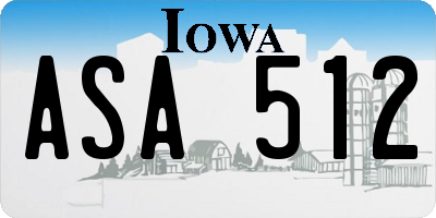 IA license plate ASA512
