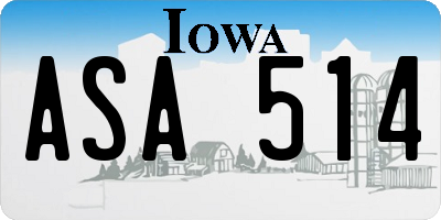 IA license plate ASA514