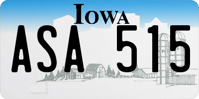 IA license plate ASA515