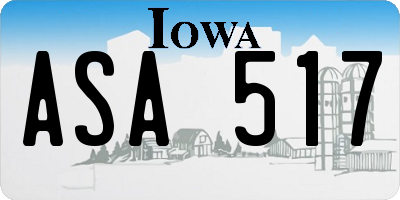 IA license plate ASA517