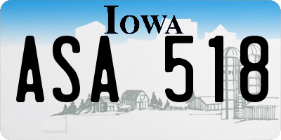 IA license plate ASA518