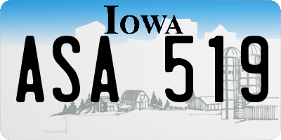 IA license plate ASA519