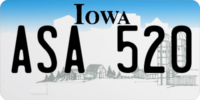IA license plate ASA520