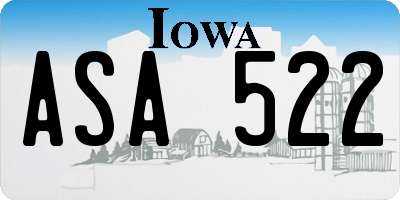 IA license plate ASA522