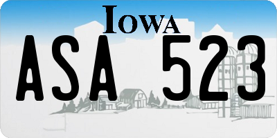 IA license plate ASA523