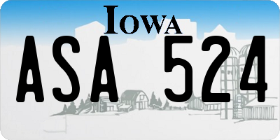 IA license plate ASA524