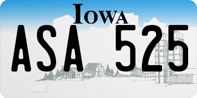 IA license plate ASA525