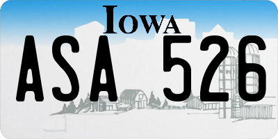 IA license plate ASA526