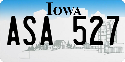 IA license plate ASA527