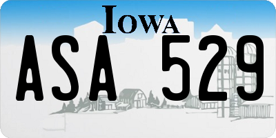 IA license plate ASA529